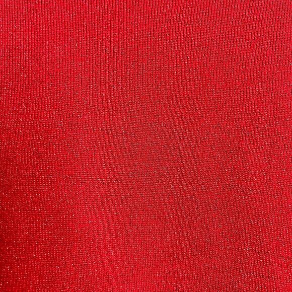 Allison Daley II Womens Short Sleeve Sweater Plus Size 2X Sparkly Red Holiday - Picture 3 of 6